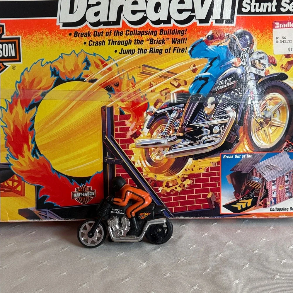 Vintage 1994 Matchbox Harley-Davidson Daredevil Stunt Set - Complete in Open Box